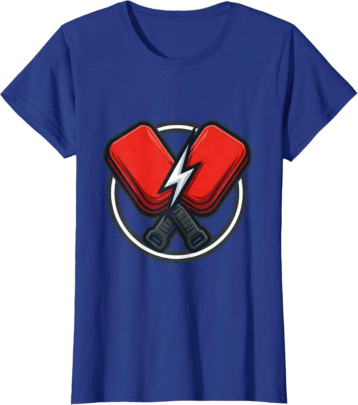 Women's EMT Defibrillator Paddles Electric Arc Graphic T-Shirt - Royal Blue