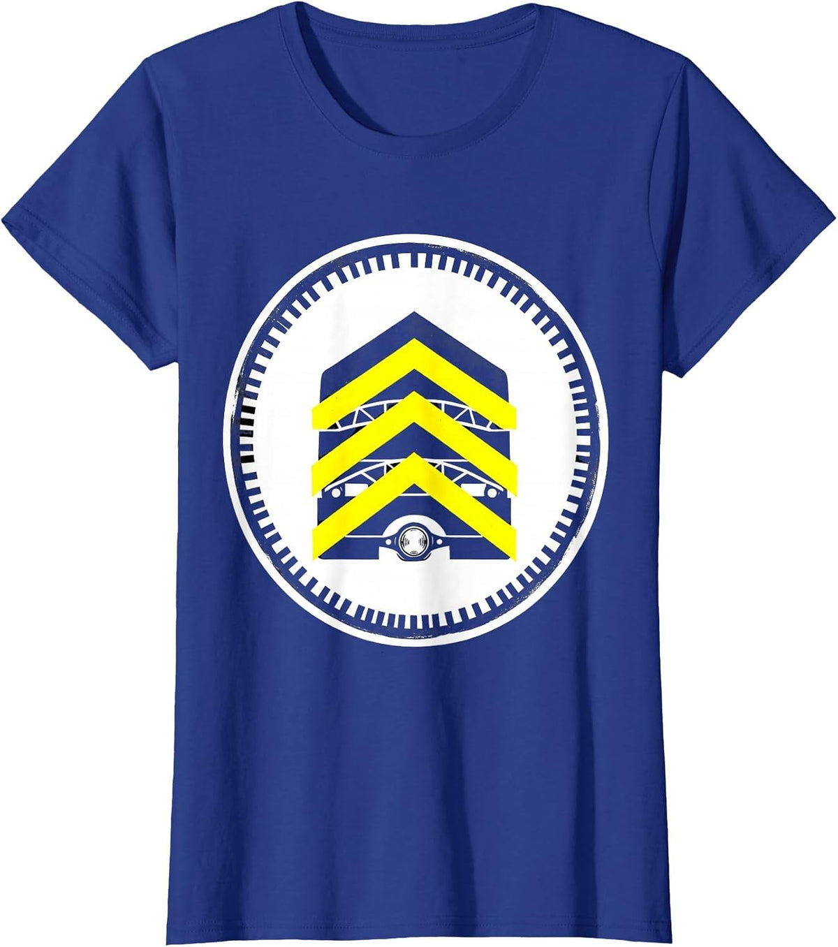 Women's School Bus Driver Stencil Graphic Funny Costume T-Shirt - Royal Blue