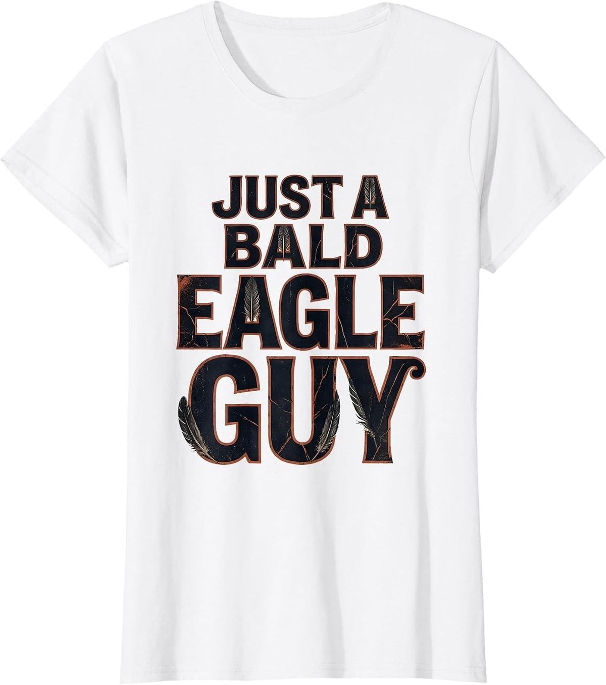 Just A Bald Eagle Guy Funny Patriotic Retro Novelty T-Shirt - White