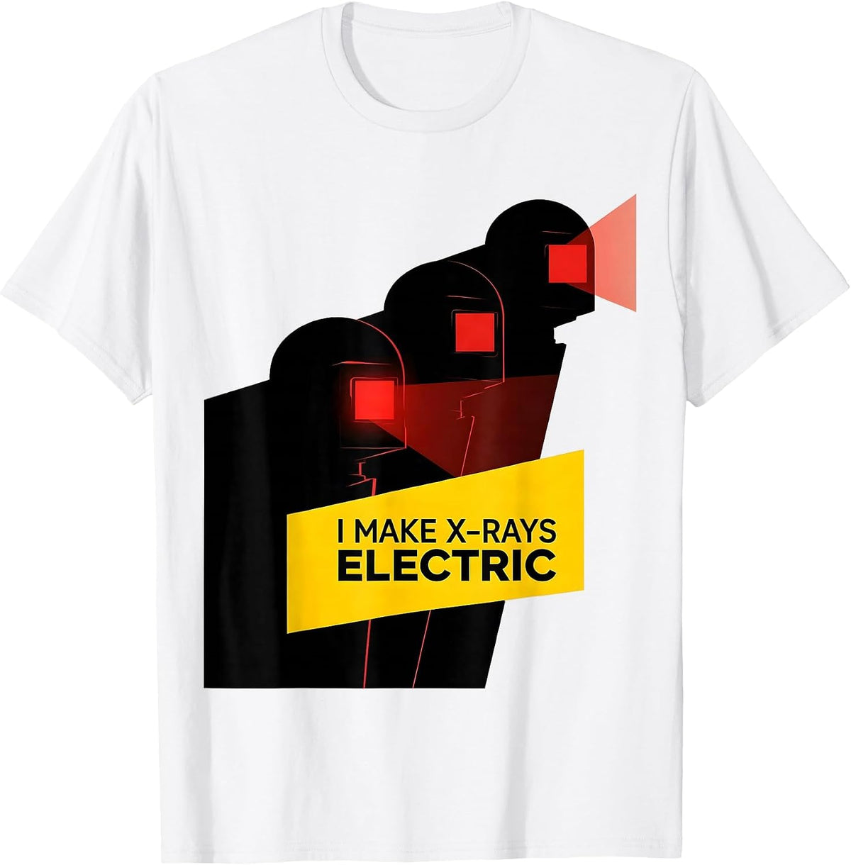 Men's I Make X-Rays Electric Bauhaus Modernist Radiology Tech T-Shirt - White