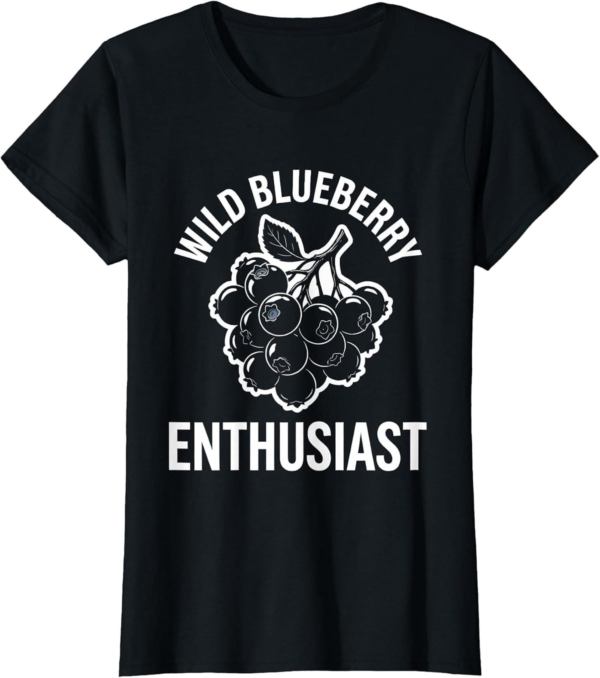 Women's Wild Blueberry Enthusiast Red White and Blueberries T-Shirt - Black