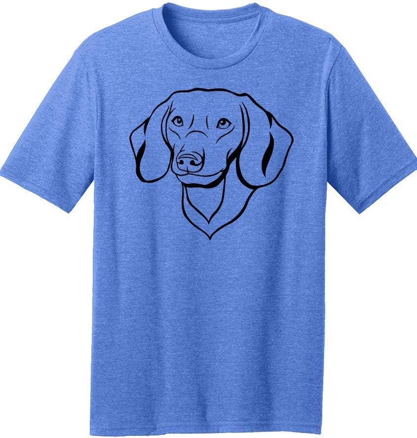 Dogline Mens Dachshund Dog Lovers Graphic Tee Shirt - Heather Royal