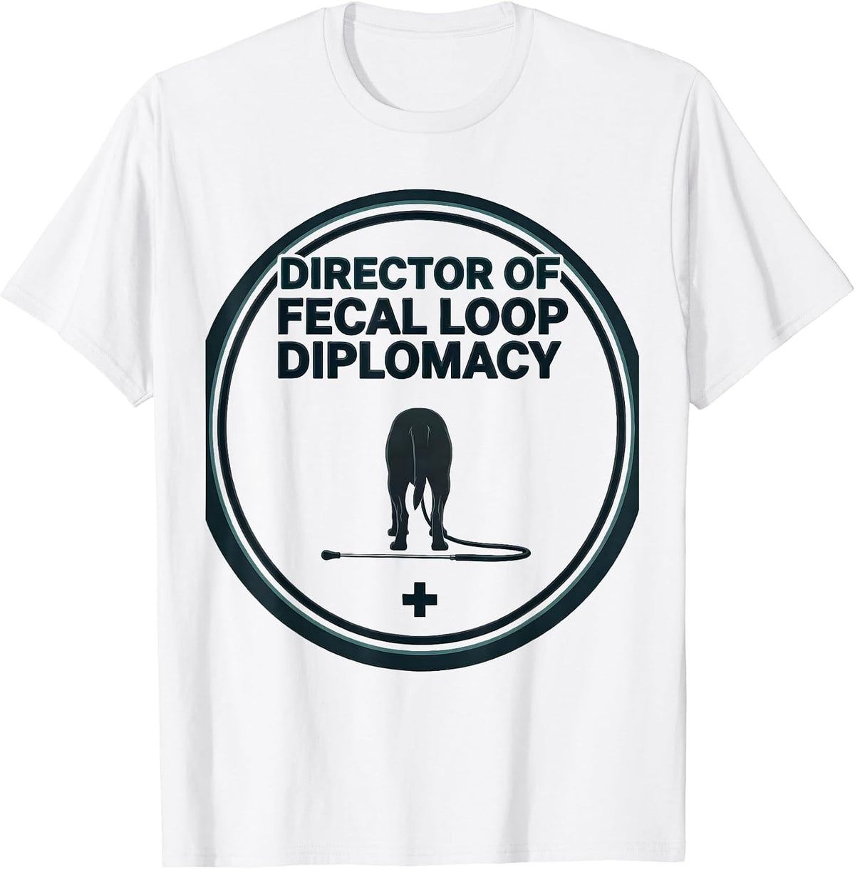 Men's Director Of Fecal Loop Diplomacy Funny Veterinarian Gift Vet T-Shirt - White