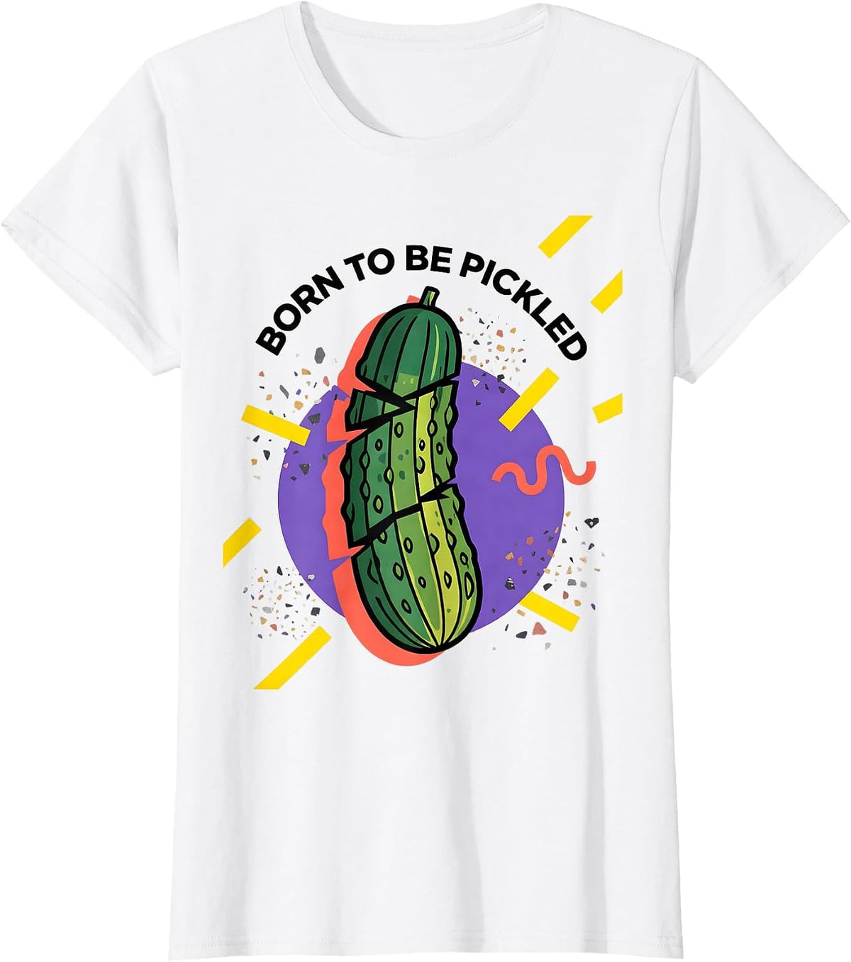 Born to Be Pickled Funny Pickle Design T-Shirt - White