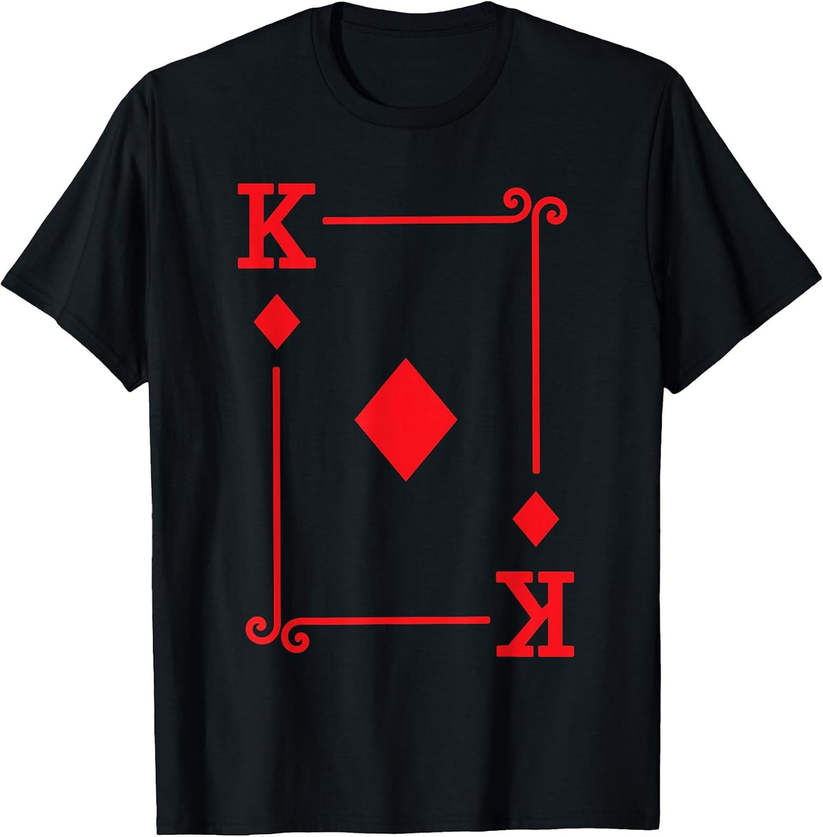 Playing Cards - Matching Diamonds Card Suits - King Card T-Shirt - Black