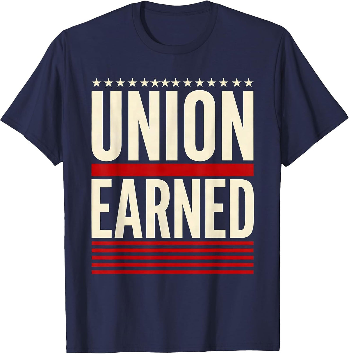 Men's Union Earned Patriotic Labor Day Worker Pride Blue Collar T-Shirt - Navy Blue