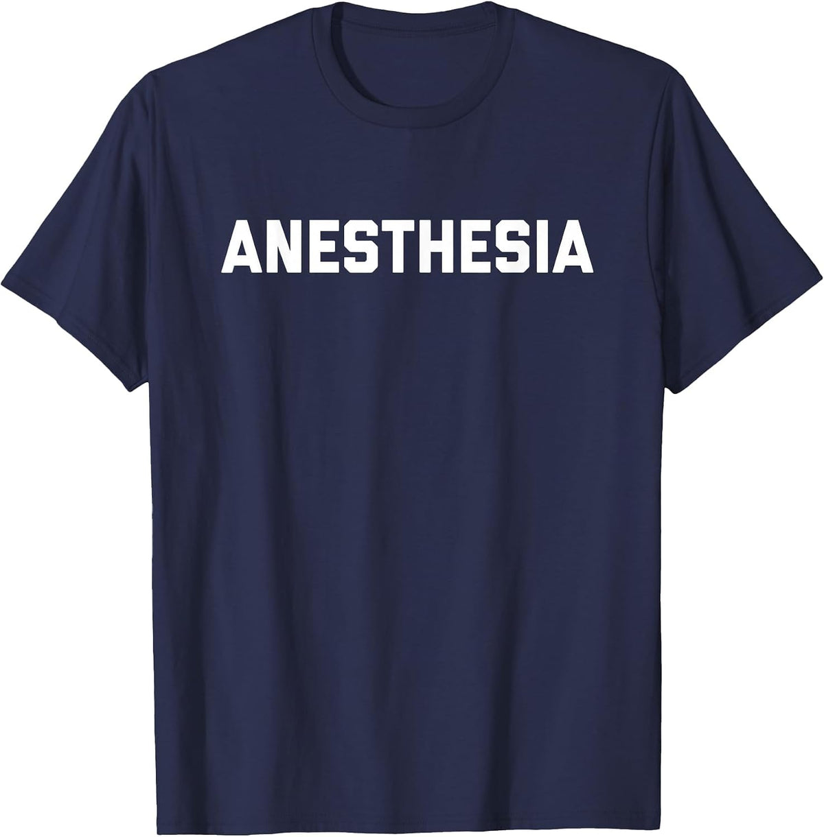 Dark Anesthesia Medical Specialty Design T-Shirt - Navy Blue