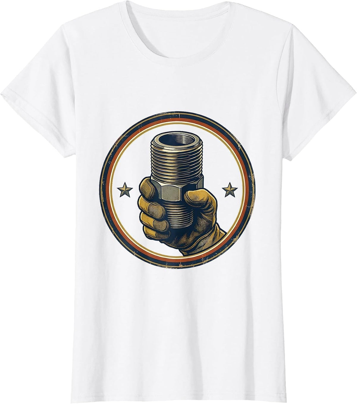 Sealed Pipe Nipple Vintage Plumber Humor T-Shirt - White