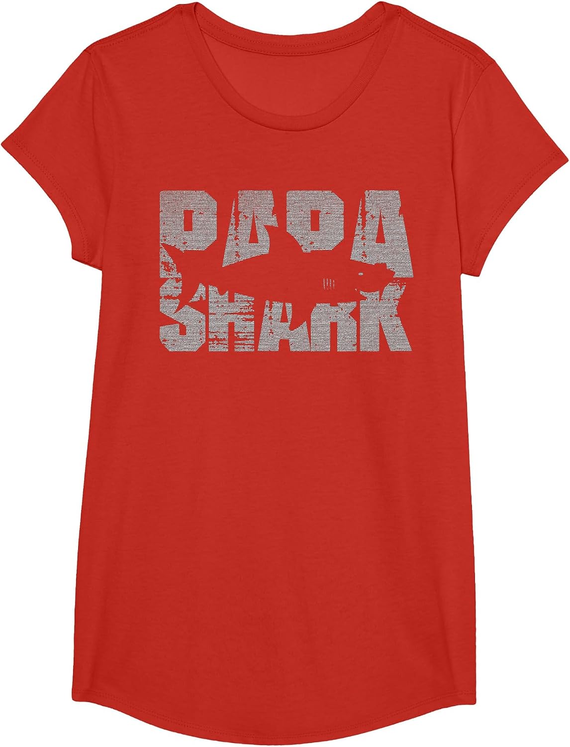 Papa Shark Matching Family Funny Shark Design T-Shirt - Girls Red
