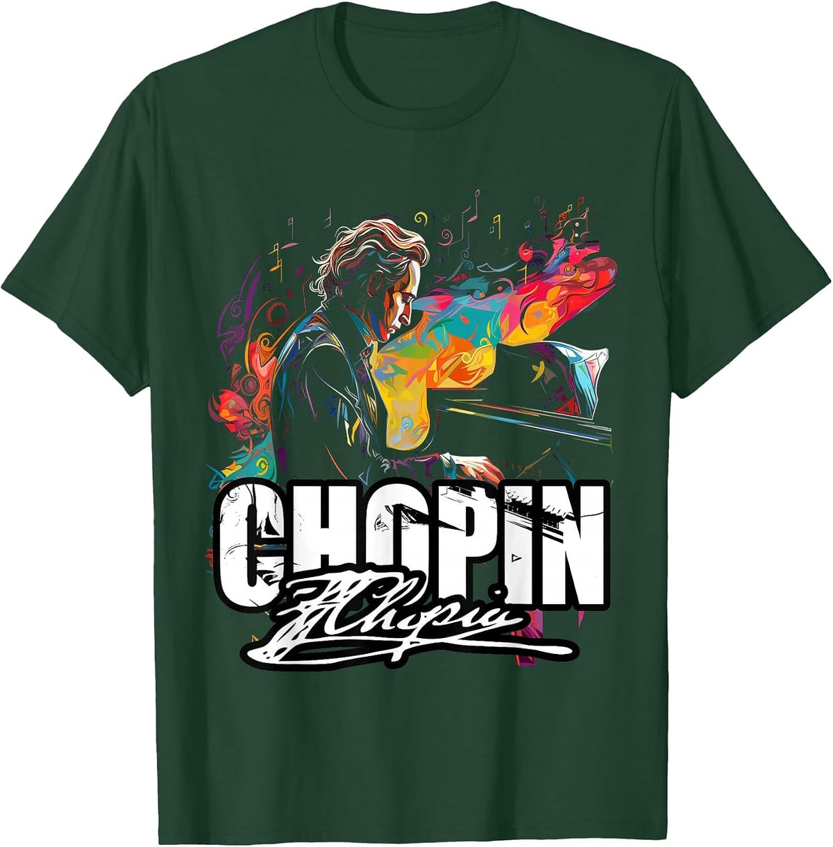 Classical Music Piano Frederic Chopin T-Shirt - Dark Green