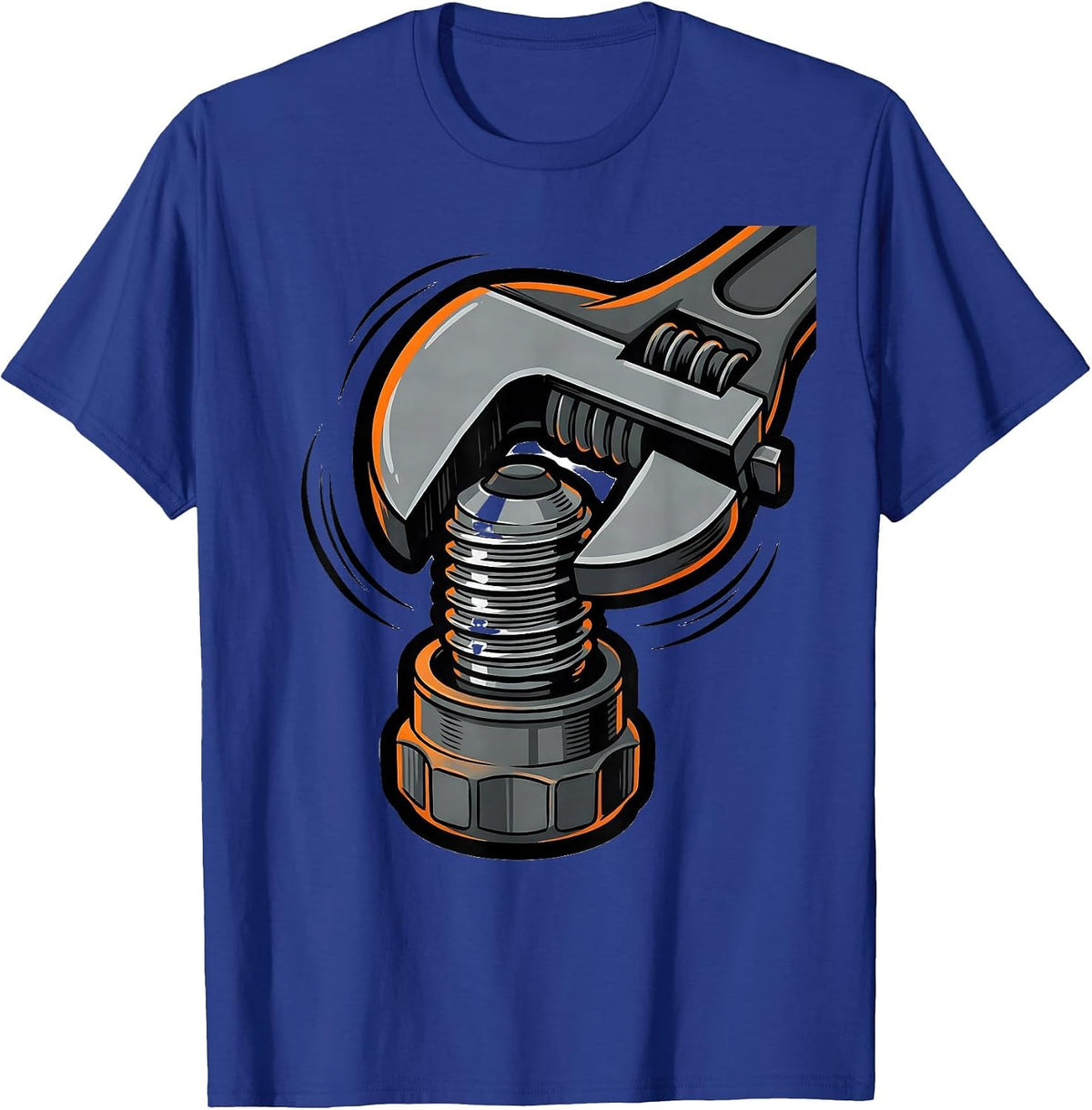 Men's Oversized Pipe Wrench Funny Plumber Gift T-Shirt - Royal Blue