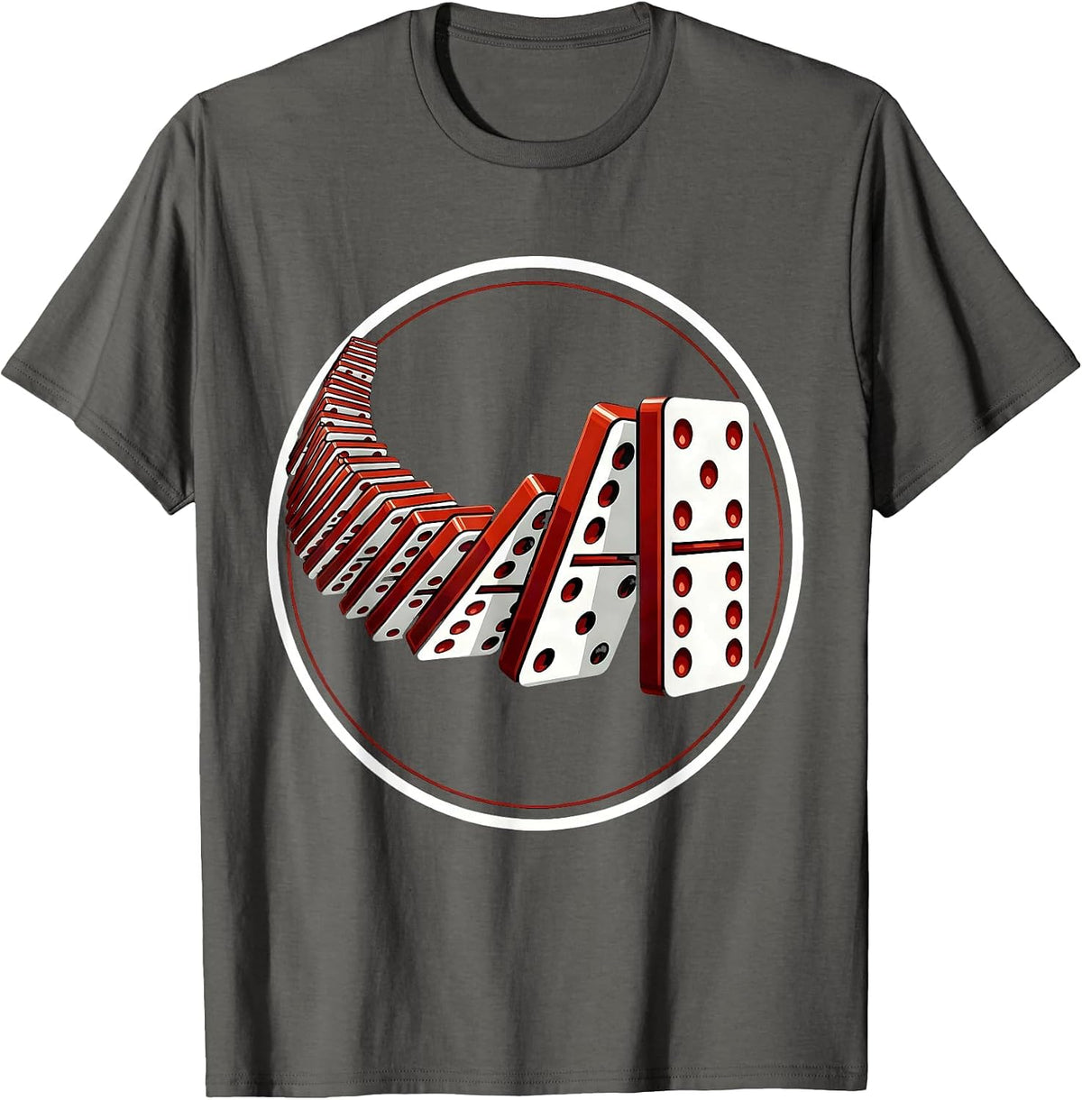 Domino Chain Collapse Graphic Tee T-Shirt - Asphalt Grey