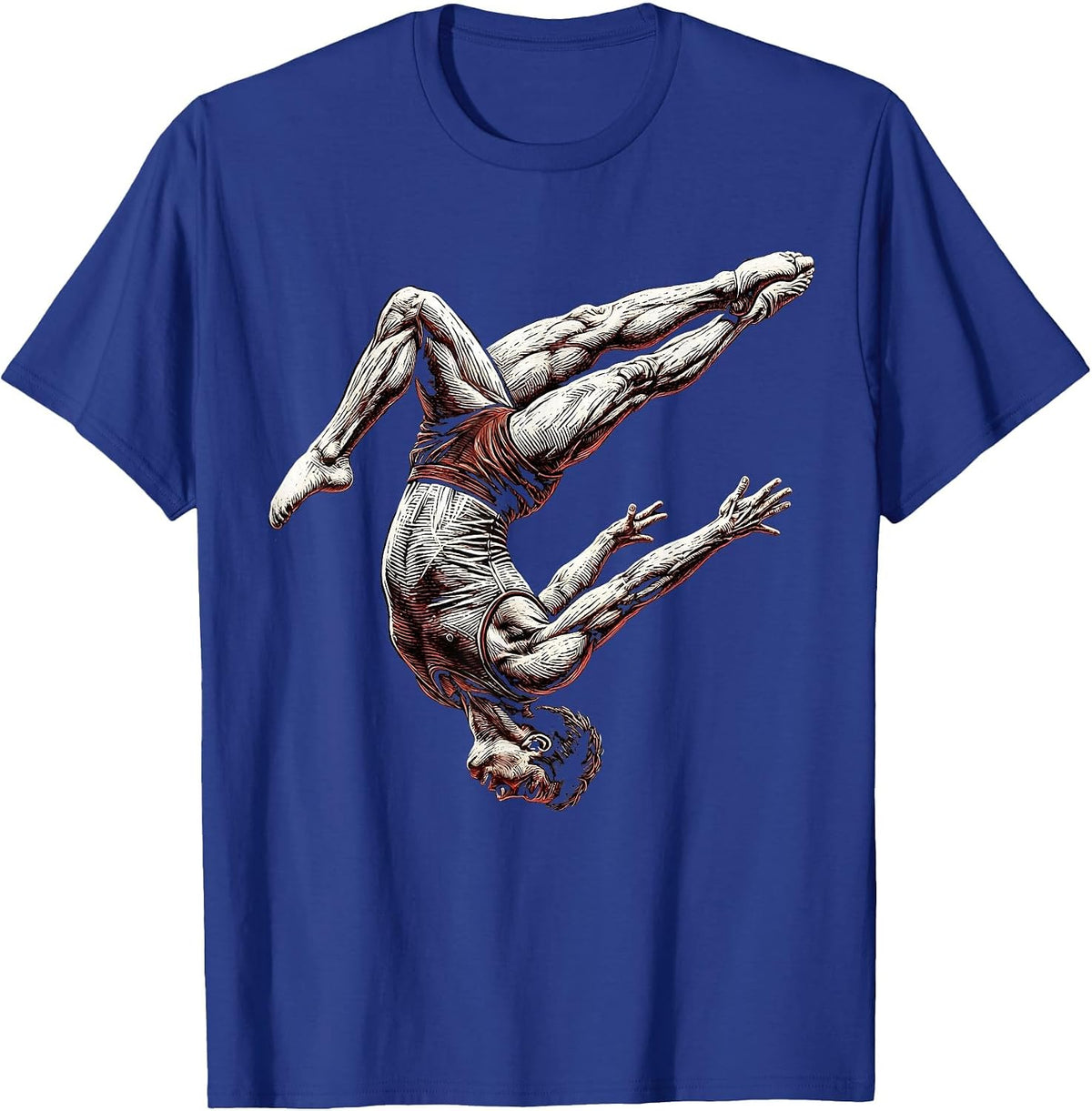 Gymnast Backflip Aerial Art Gymnastics Design T-Shirt - Royal Blue