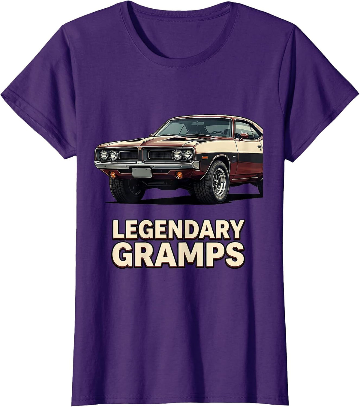 Women's Legendary Gramps Funny Grandpa Classic Car Enthusiast Humor T-Shirt - Purple