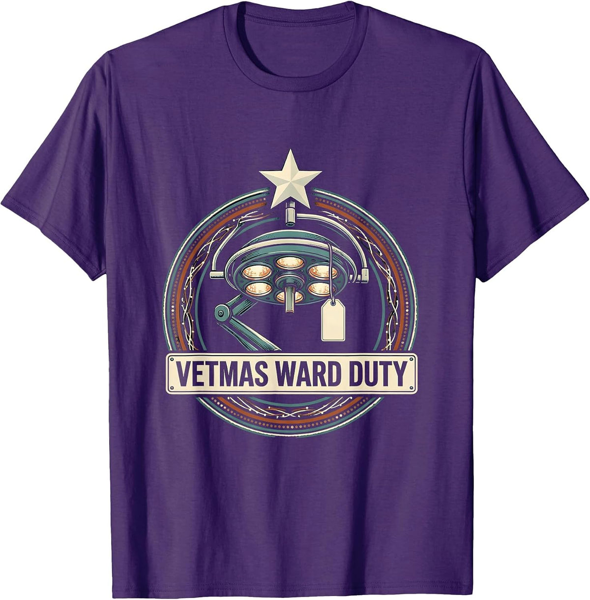 Vetmas Ward Duty Funny Veterinarian Christmas Vet Tech Gift T-Shirt - Purple