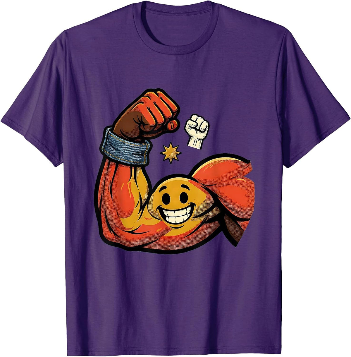 Men's Rosie the Riveter Strong Arm Graphic Tee T-Shirt - Purple