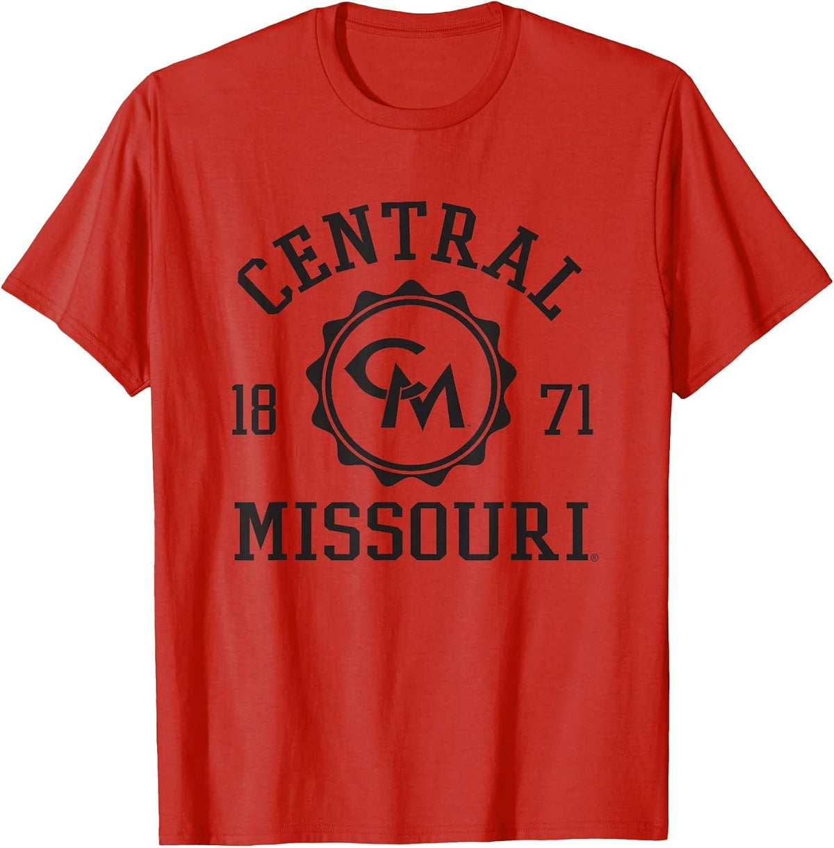 Central Missouri Mules Stamp Red Officially Licensed T-Shirt - Red