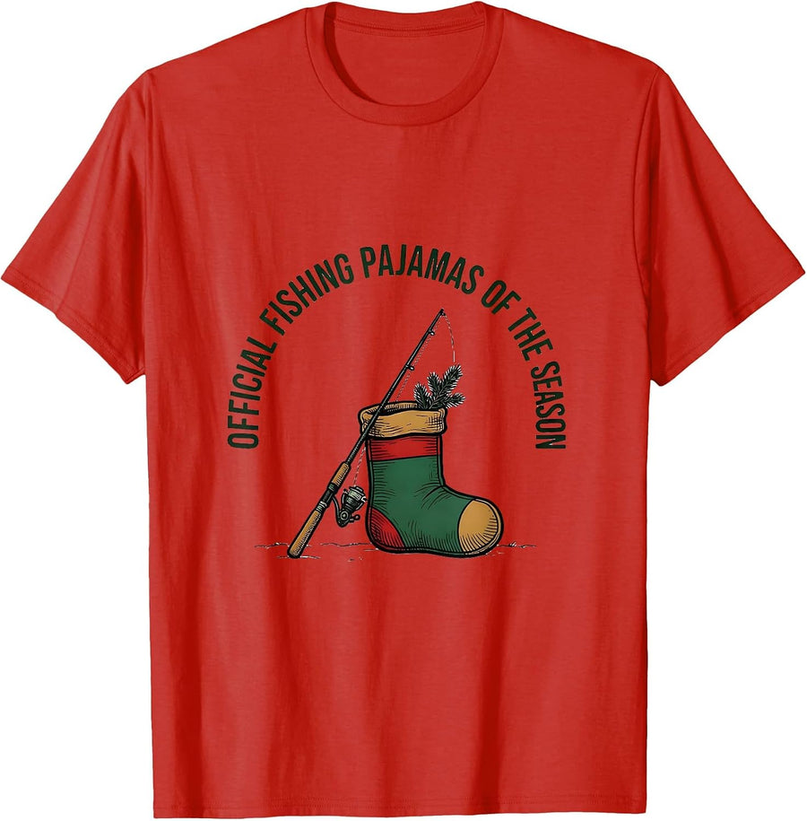 Men's Official Fishing Pajamas Of The Season Funny Fisherman T-Shirt - Red