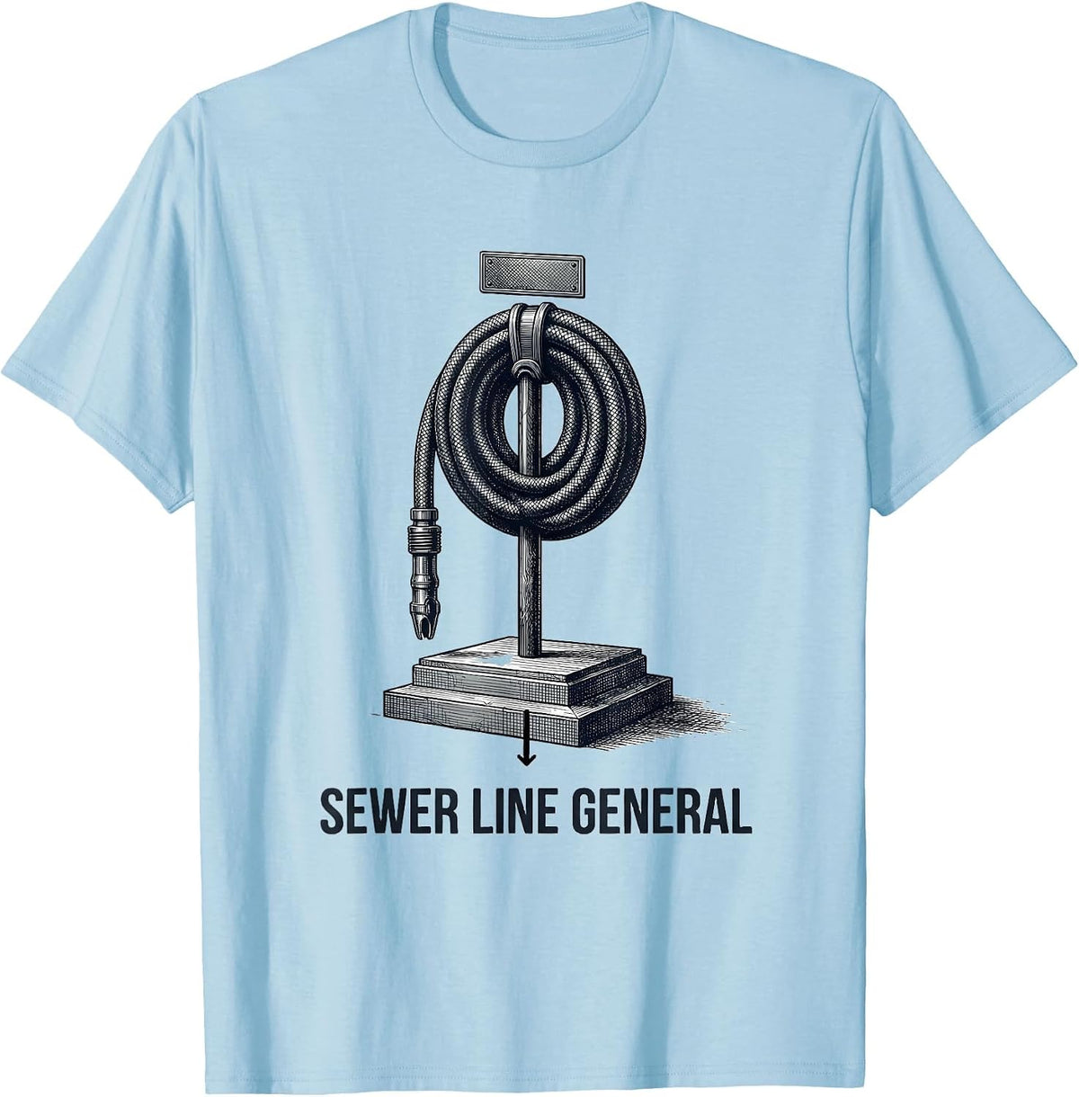 Men's Sewer Line General Funny Plumber Dad Joke Plumbing Gift T-Shirt - Baby Blue