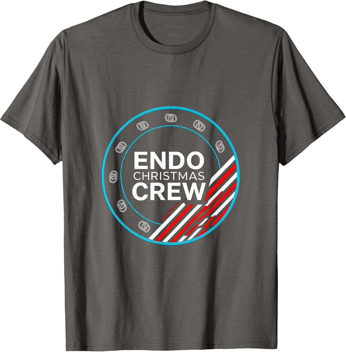 Men's Endo Christmas Crew Gastroenterology Nurse Endoscopy Tech T-Shirt - Asphalt Grey