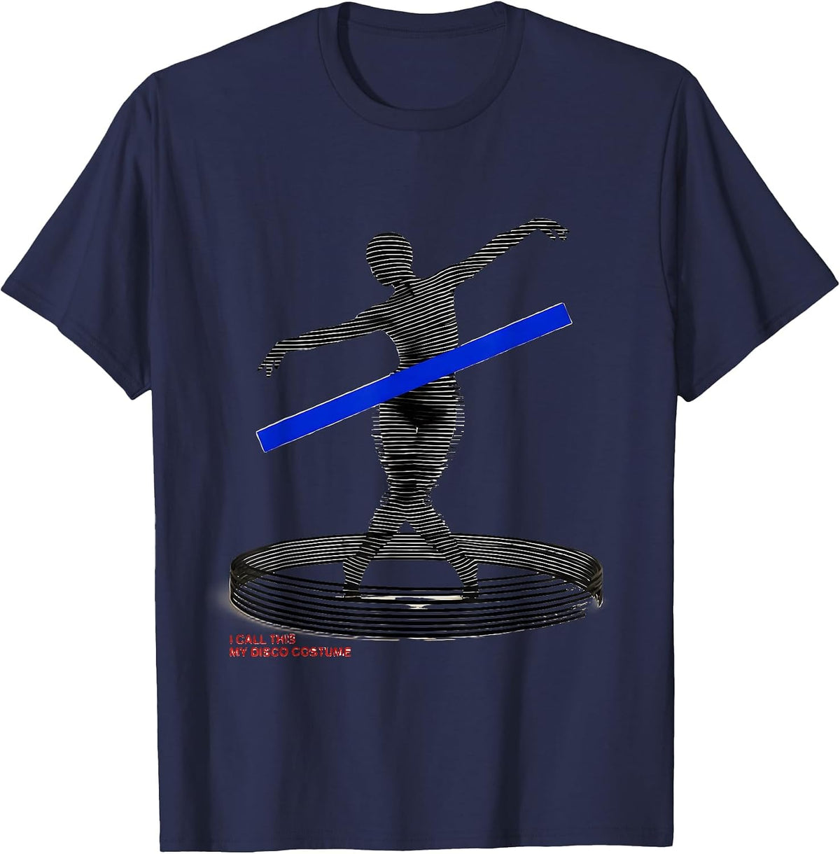 Men's I Call This My Disco Costume Retro 70s Party Costume T-Shirt - Navy Blue