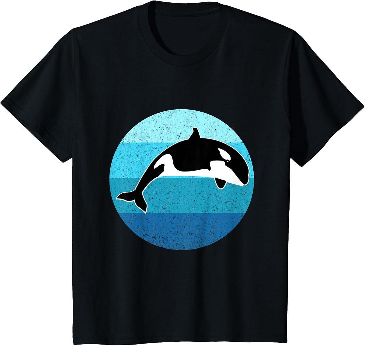 Orca Whale Whale Ocean Animal Retro Cetacean Lover T-Shirt - Black