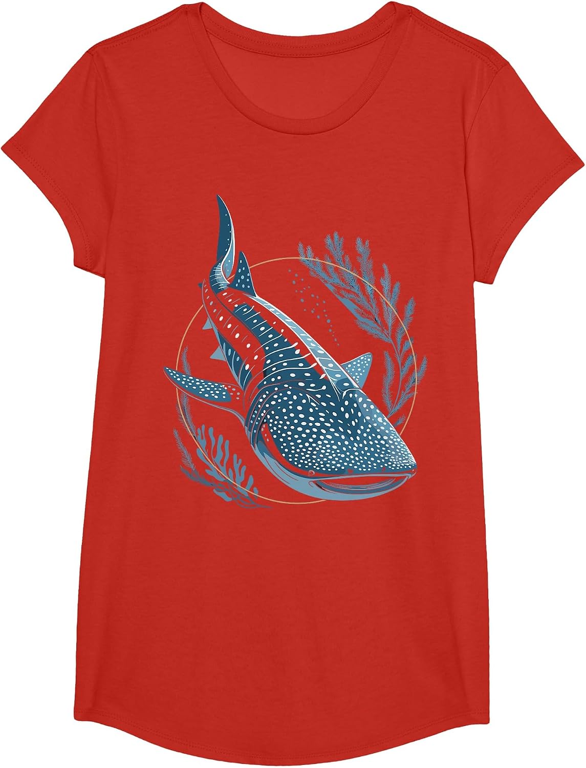 Funny Whale Shark T-Shirt - Girls Red