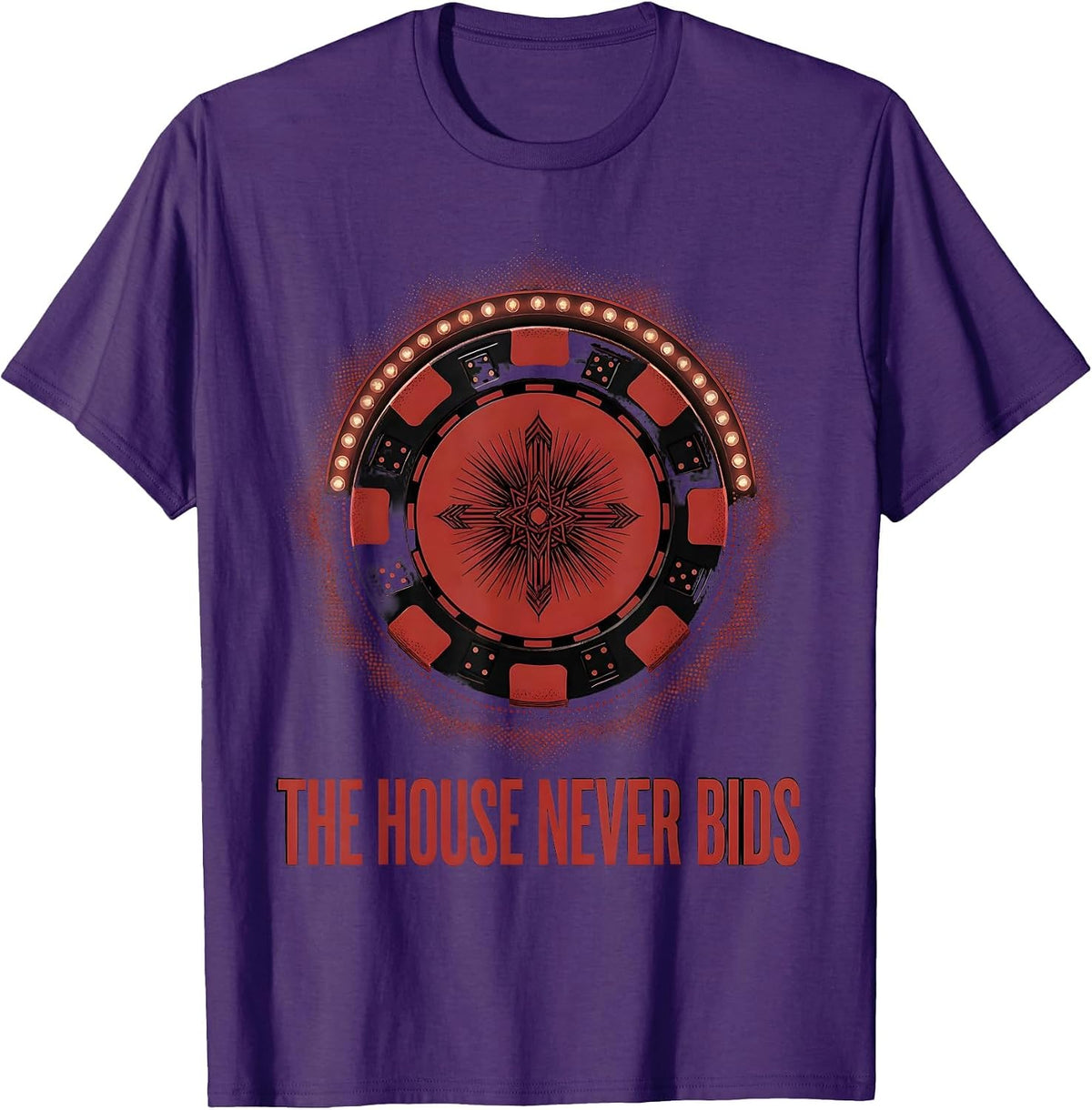 The House Never Bids Vintage Vegas Casino Souvenir T-Shirt - Purple