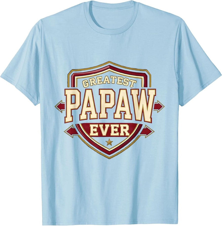 Greatest Papaw Ever Funny Grandpa Art From Grandkids Gift T-Shirt - Baby Blue