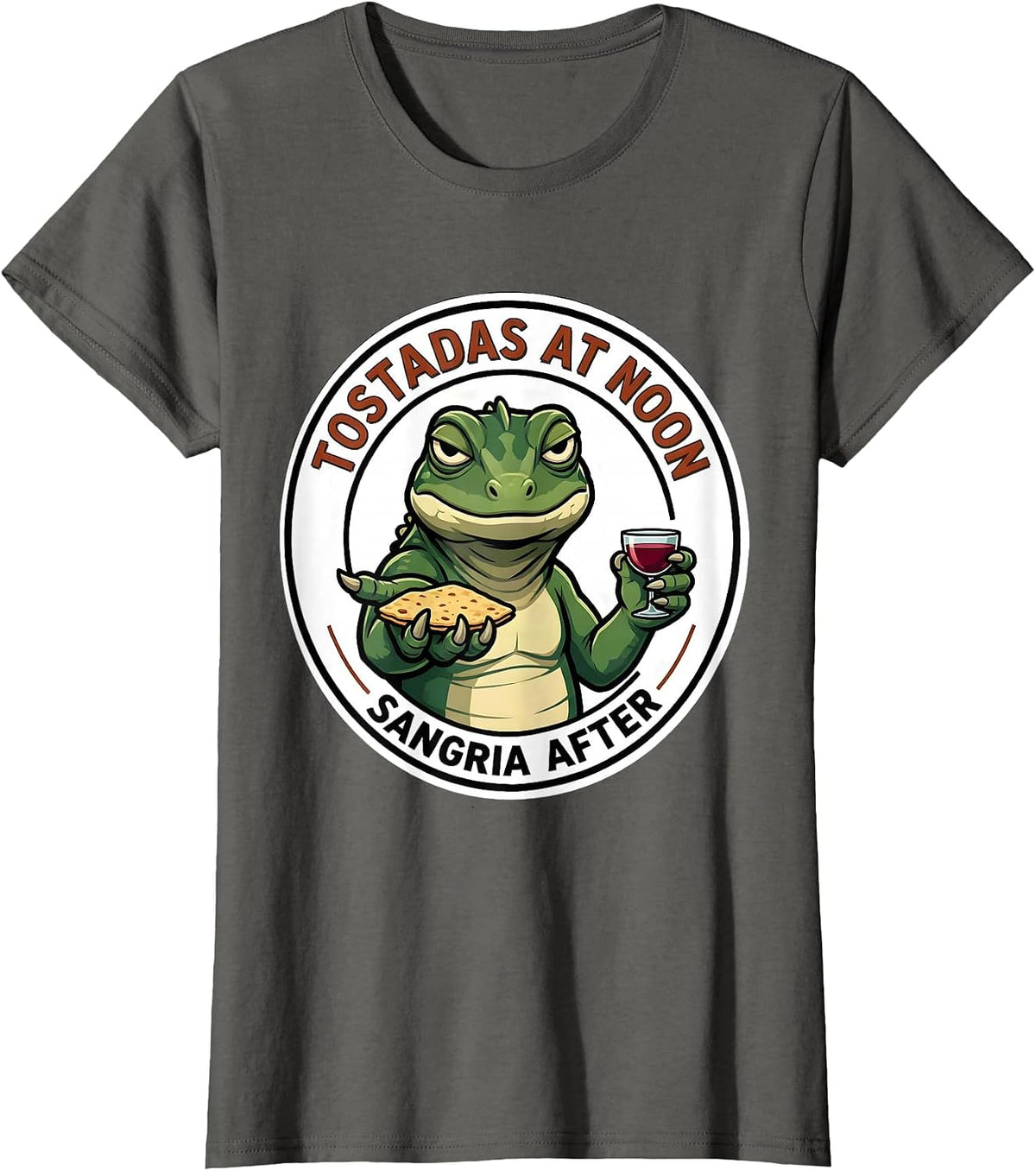 Women's Tostadas At Noon Sangria After Funny Cinco De Mayo Spanish T-Shirt - Asphalt Grey