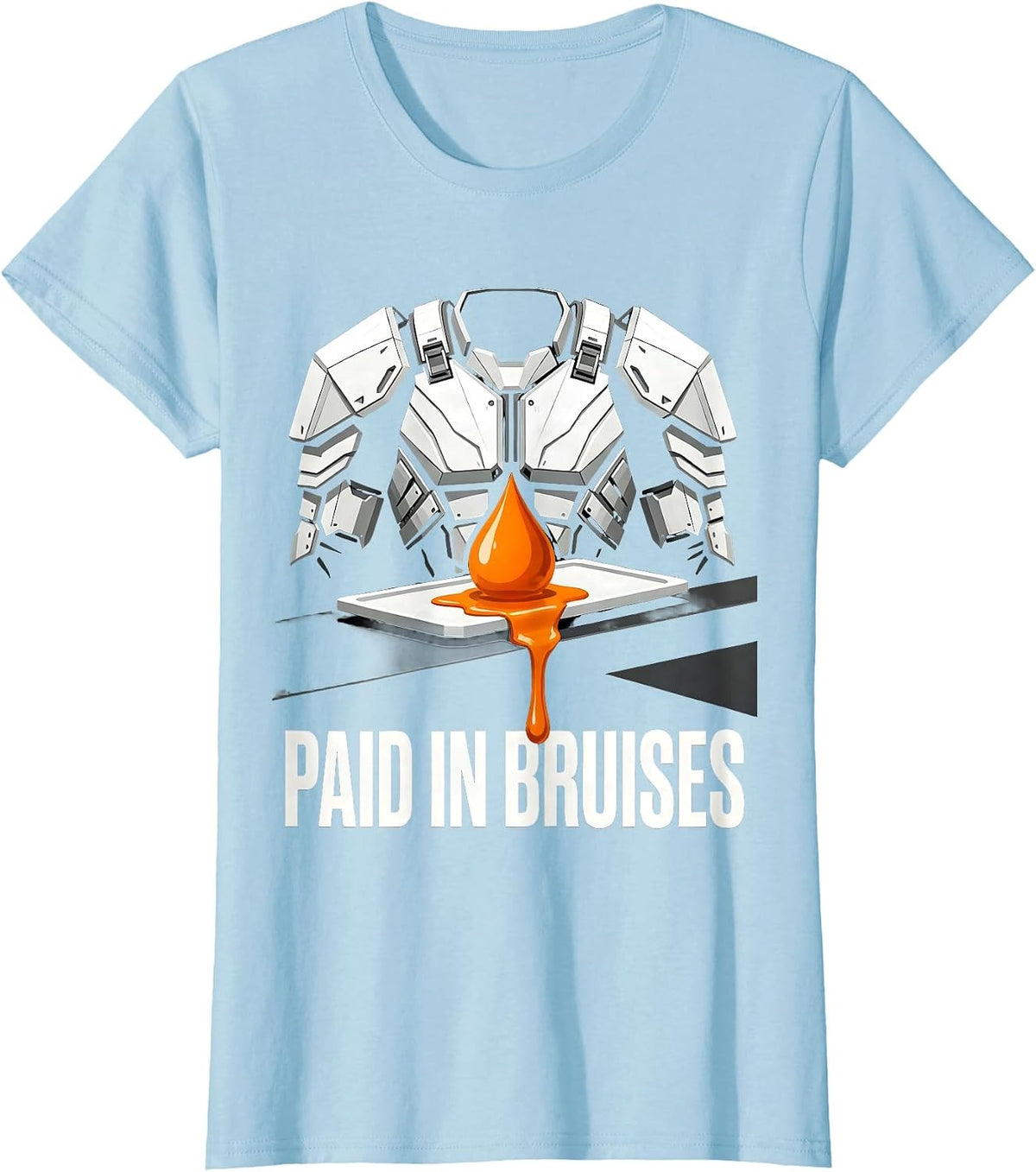 Women's Paid In Bruises Brutalist Football Lineman Offensive Line T-Shirt - Baby Blue