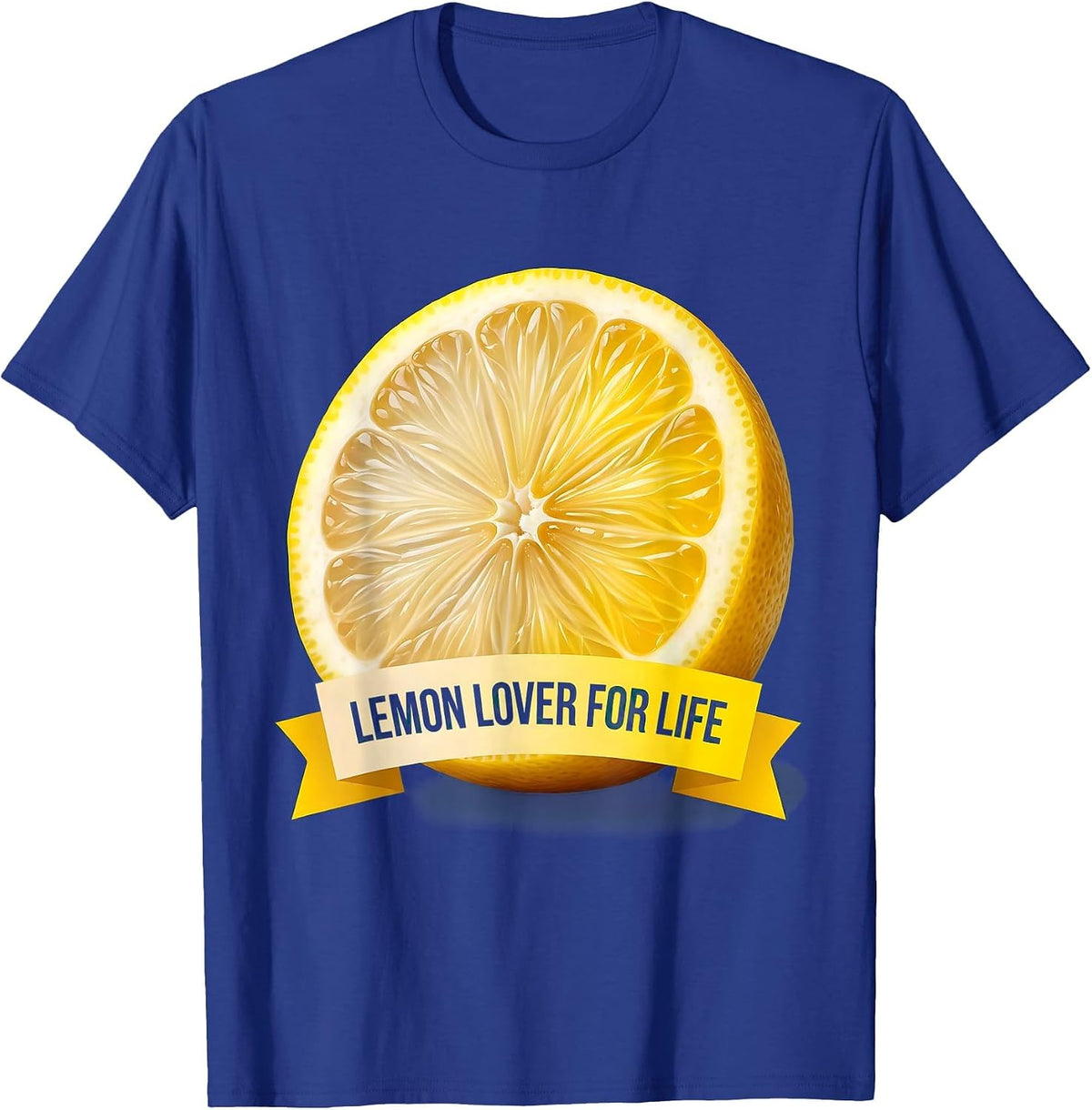 Men's Lemon Lover For Life Citrus Graphic Design T-Shirt - Royal Blue