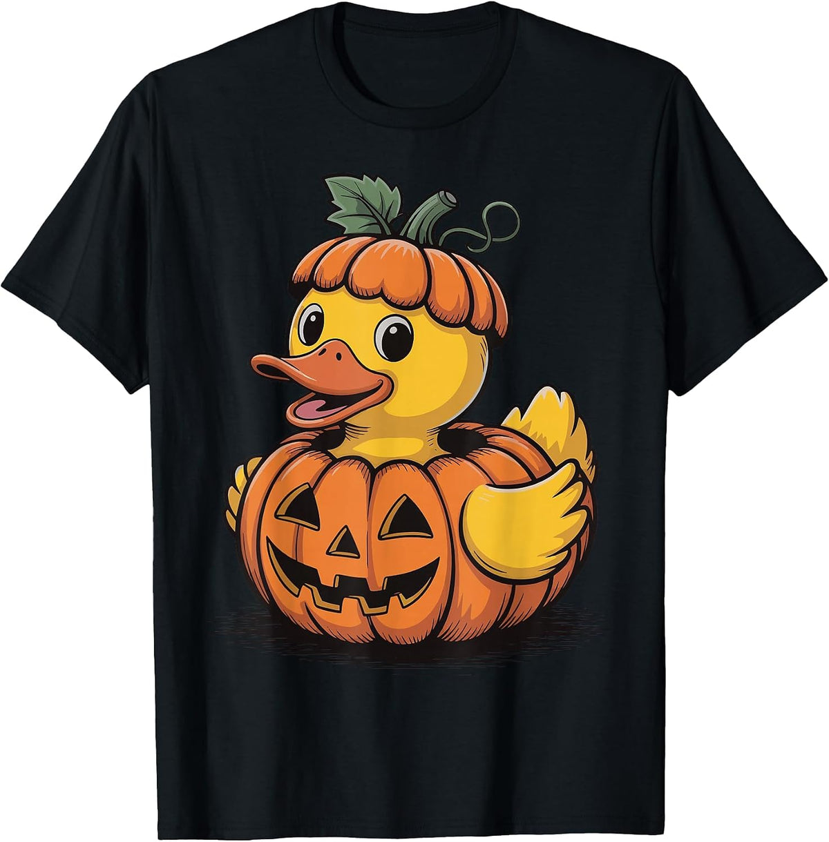 Rubber Duck Pumpkin Halloween T-Shirt - Black