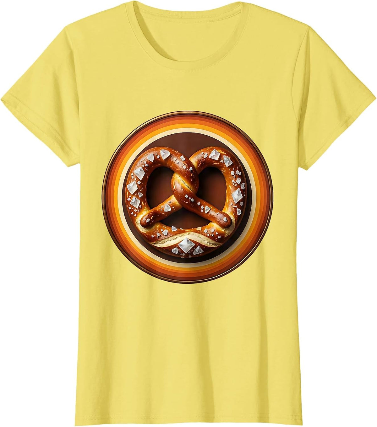 Salty Pretzel Coarse Salt Crystal Graphic T-Shirt - Lemon Yellow