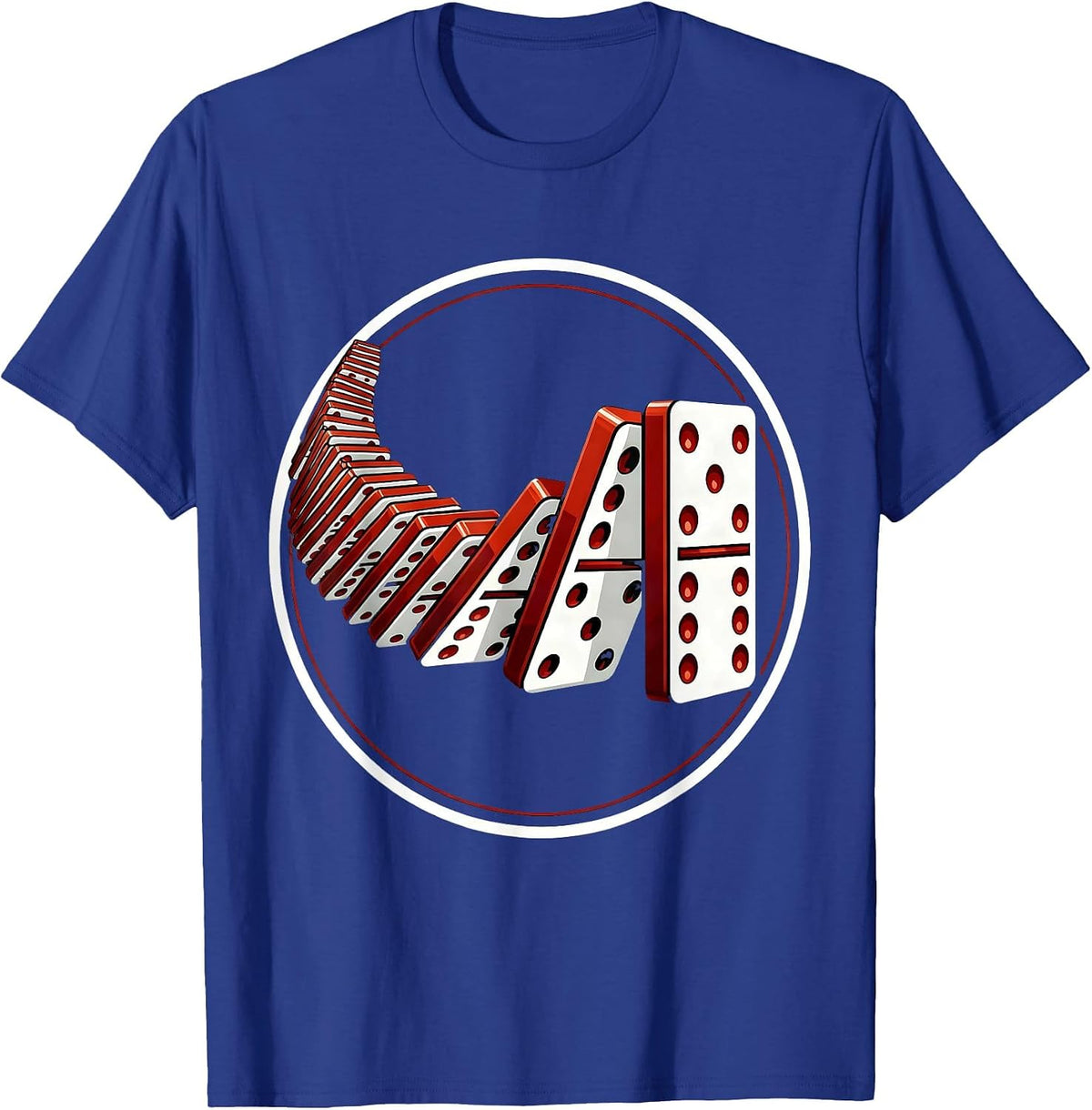 Domino Chain Collapse Graphic Tee T-Shirt - Royal Blue