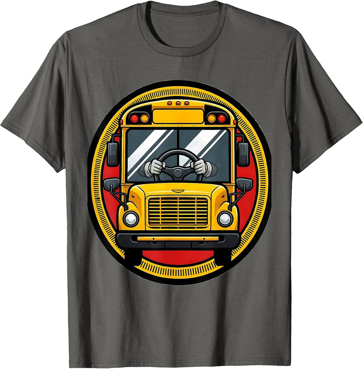 School Bus Driver Funny Costume Humor T-Shirt - Asphalt Grey
