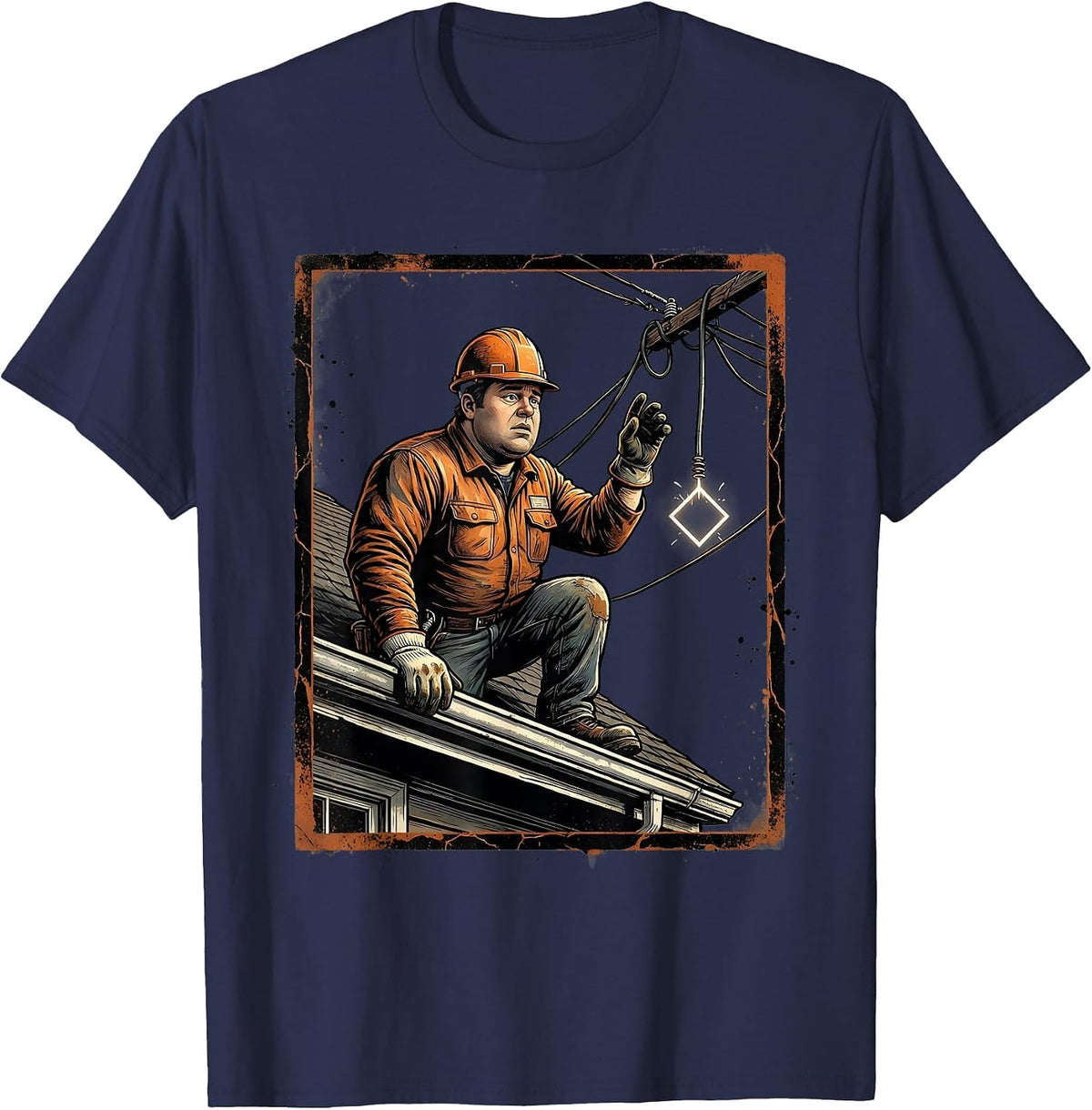 Electrician Trade Pride Humor Funny Electrician Gift T-Shirt - Navy Blue