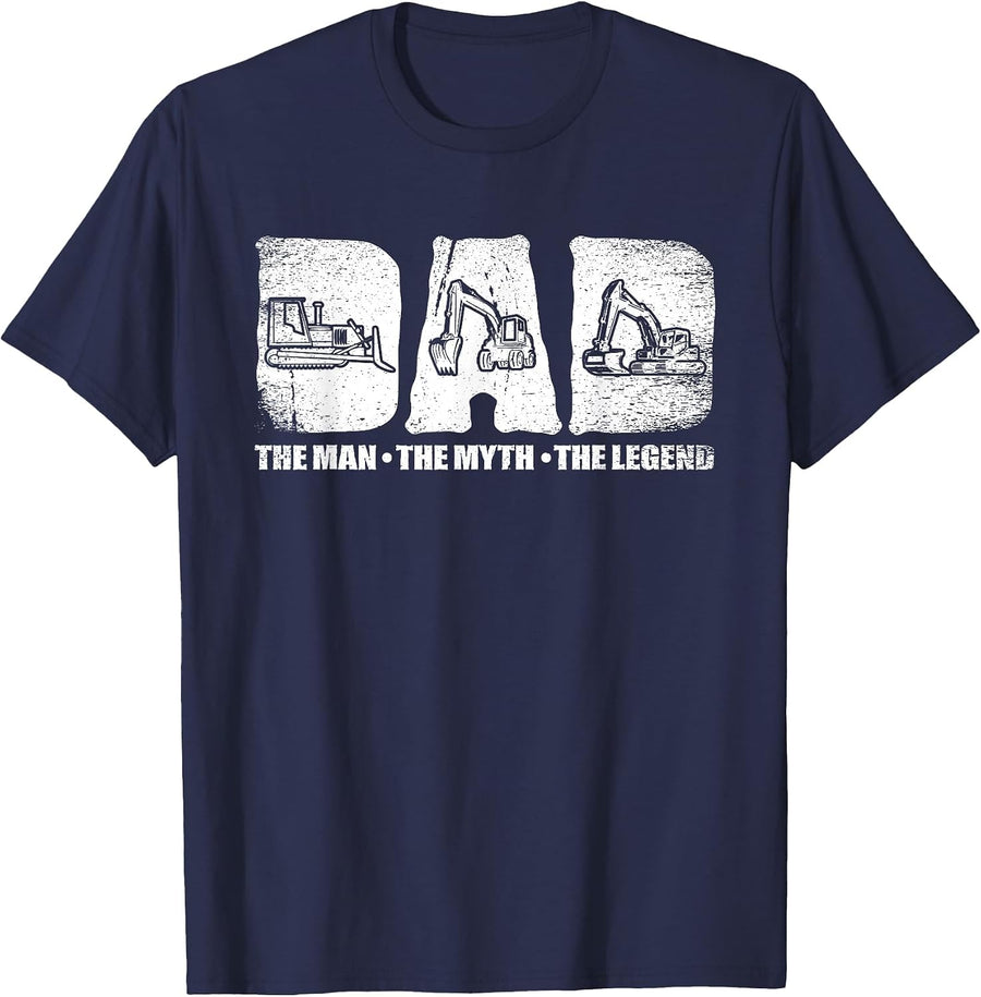 Construction Machine Guide T-Shirt - Navy Blue