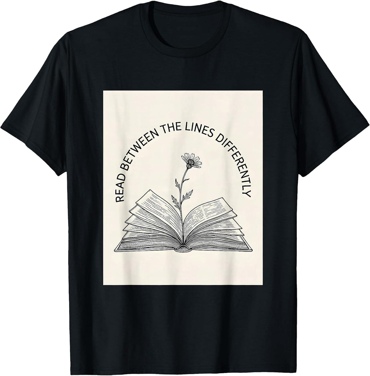 Men's Read Between The Lines Differently Dyslexia Awareness T-Shirt - Black