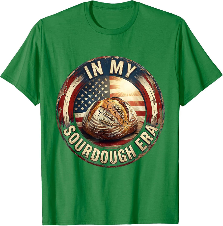 Men's In My Sourdough Era Bread Baking Design T-Shirt - Kelly Green