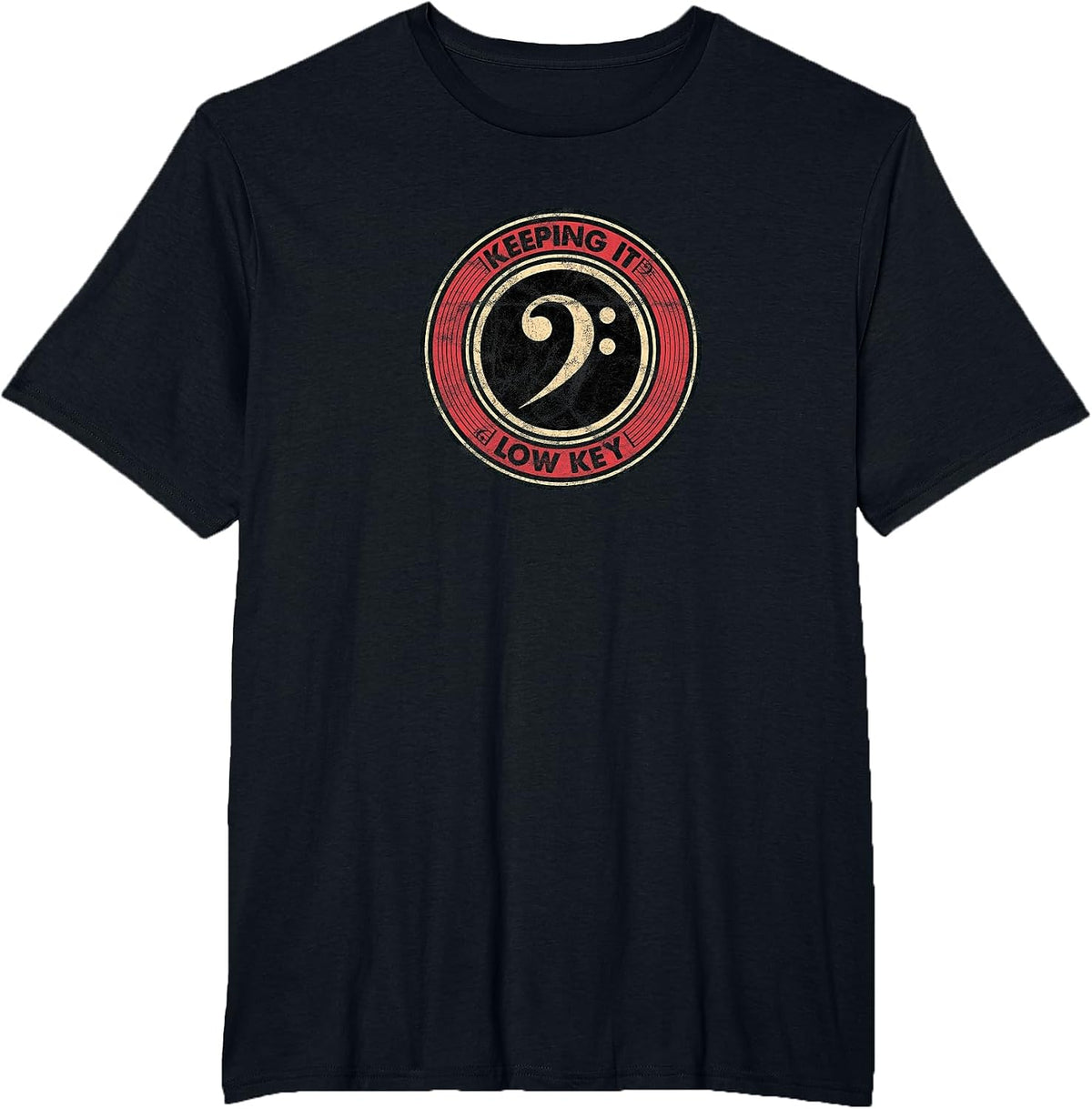 Music Theory Love Key Musical Keeping It Low Key Vintage T-Shirt - Black