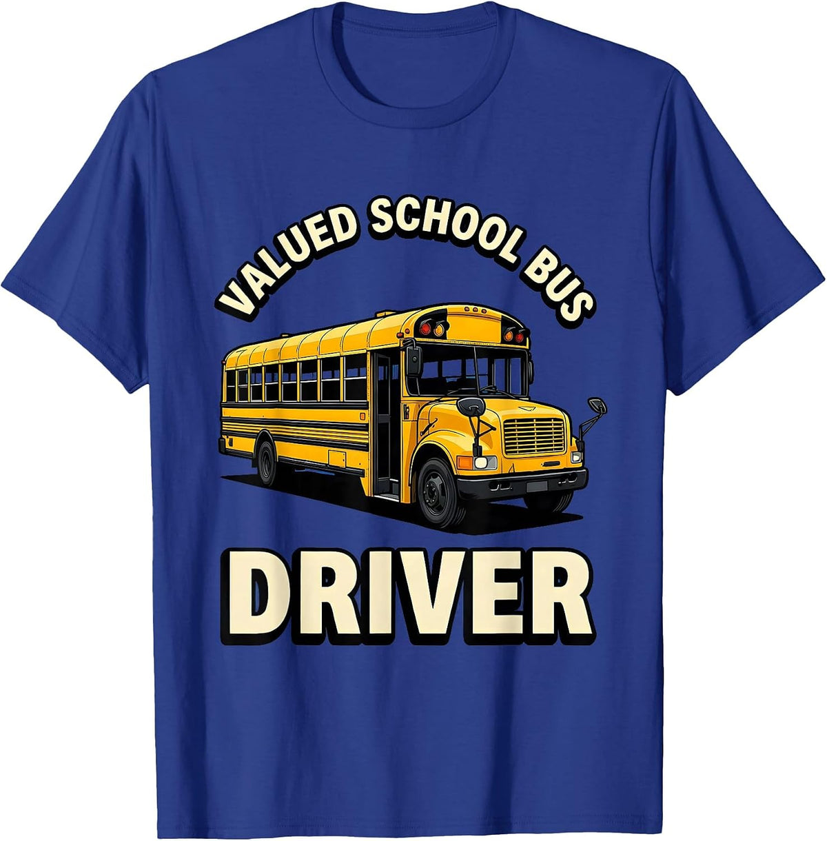 Men's Valued School Bus Driver Cartoon Bus Driver Appreciation T-Shirt - Royal Blue
