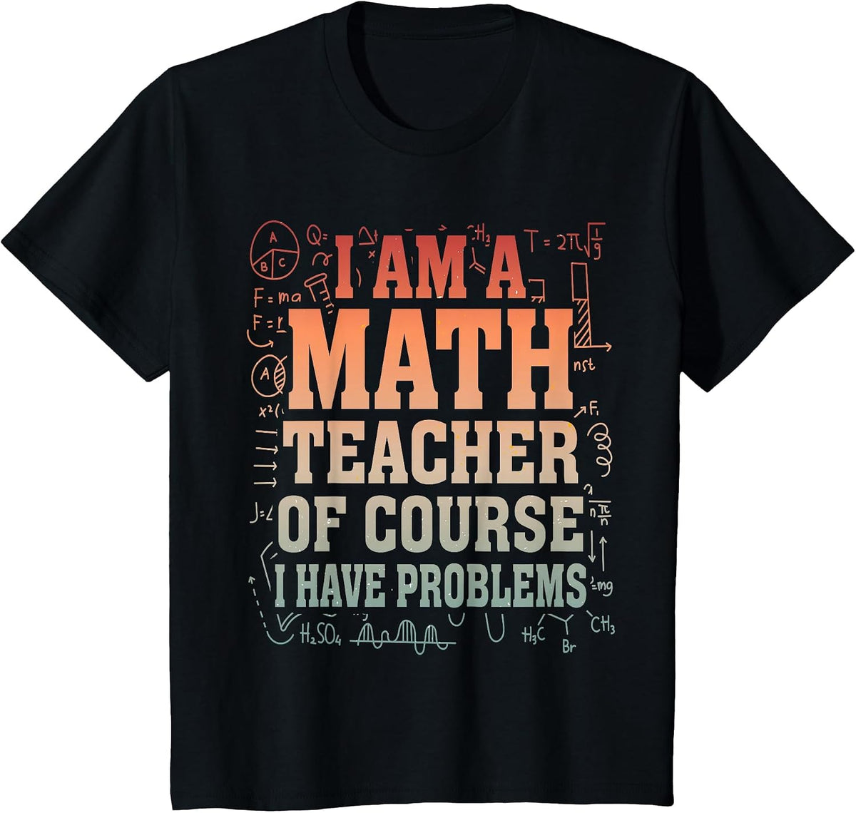 Math Teacher Humor Pi Number Symbol Funny Vintage Mathematic T-Shirt - Black