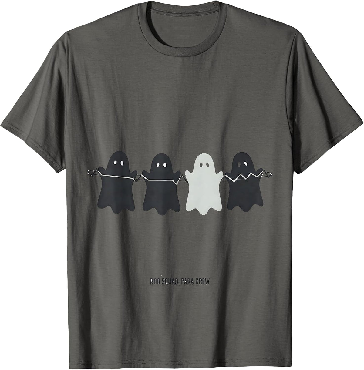 Boo Squad Para Crew SPED Paraprofessional Halloween Ghost T-Shirt - Asphalt Grey