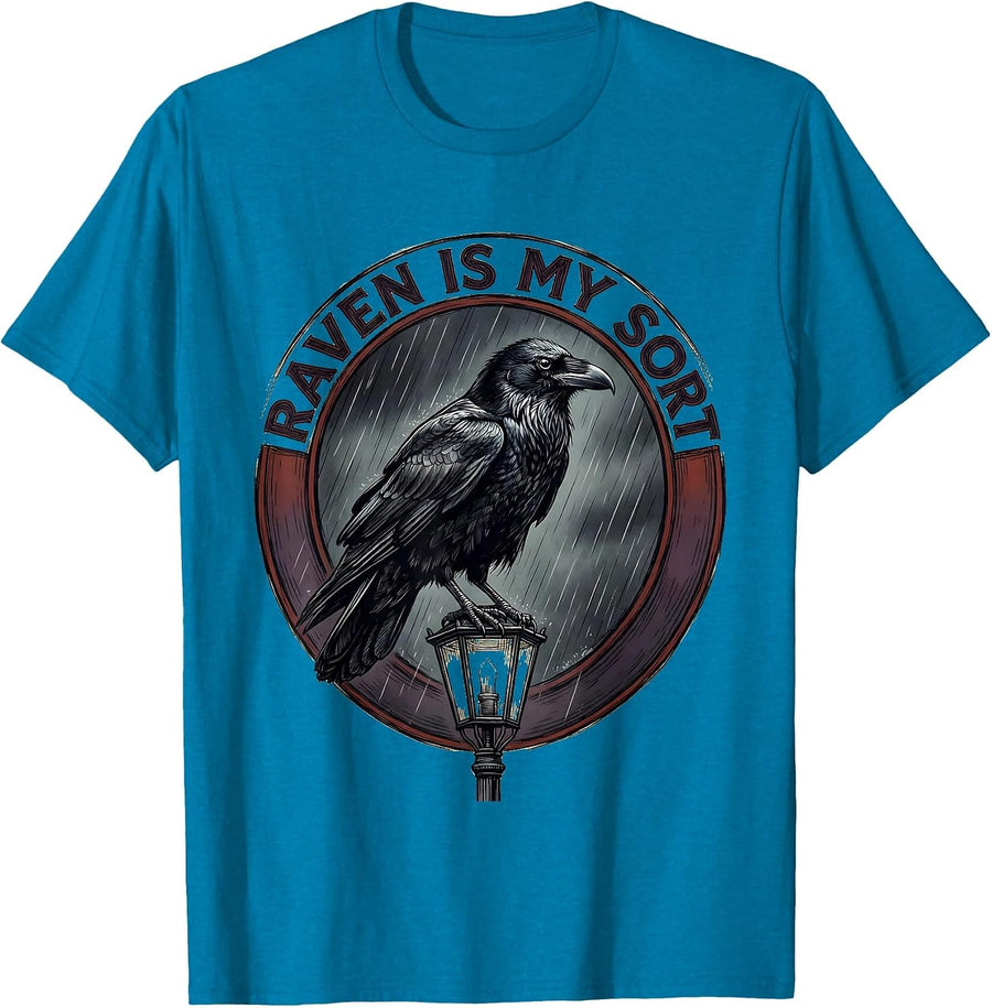 Raven Is My Sort Gothic Raven Crow Bird Nature Mystical T-Shirt - Sapphire Blue