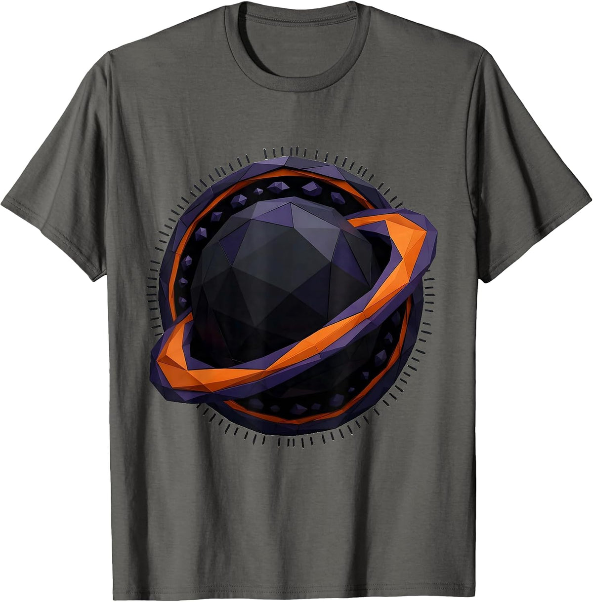 Black Hole Diagram Low Poly Space Science Enthusiast T-Shirt - Asphalt Grey