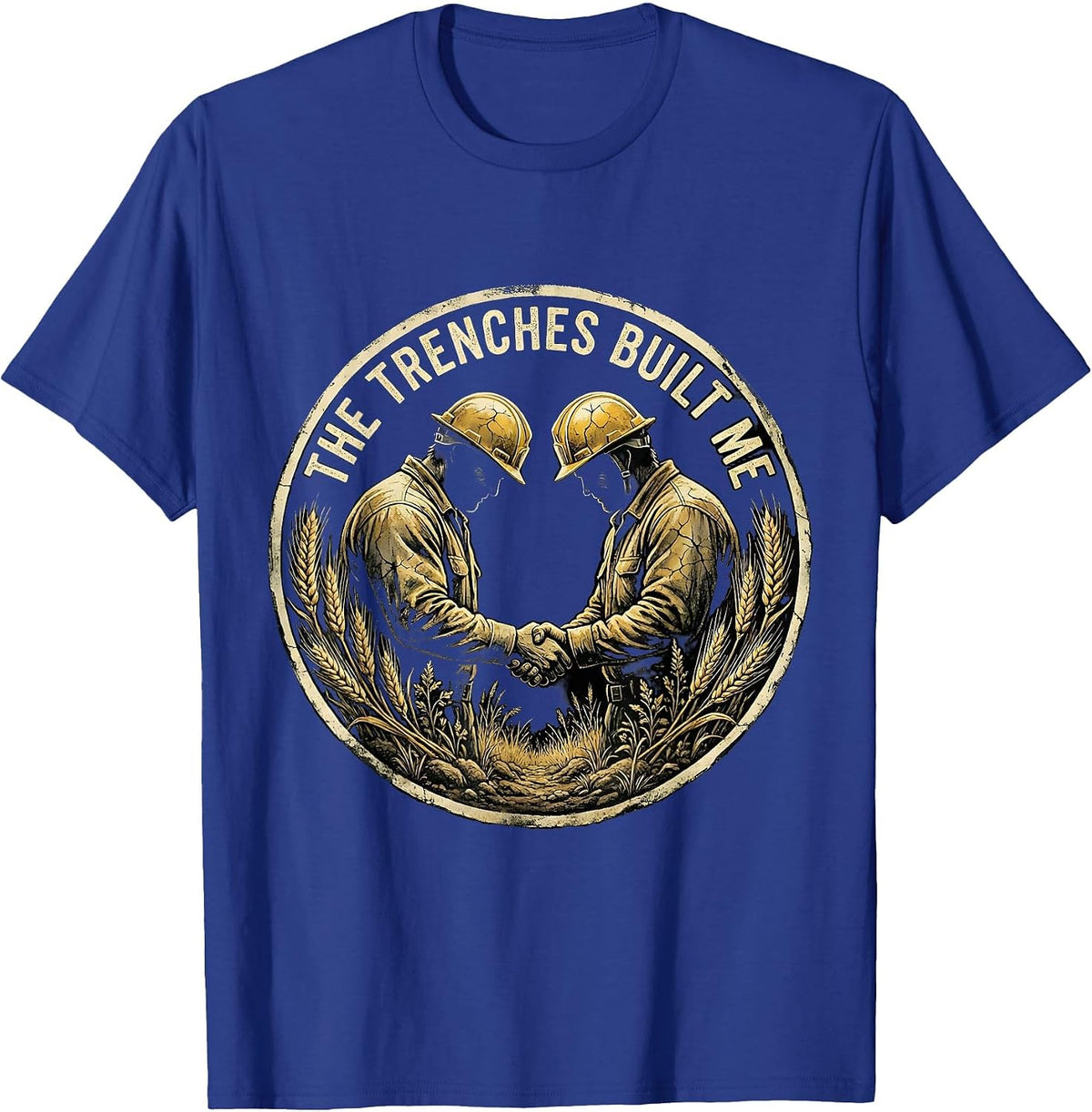 Men's The Trenches Built Me Football Lineman Design T-Shirt - Royal Blue