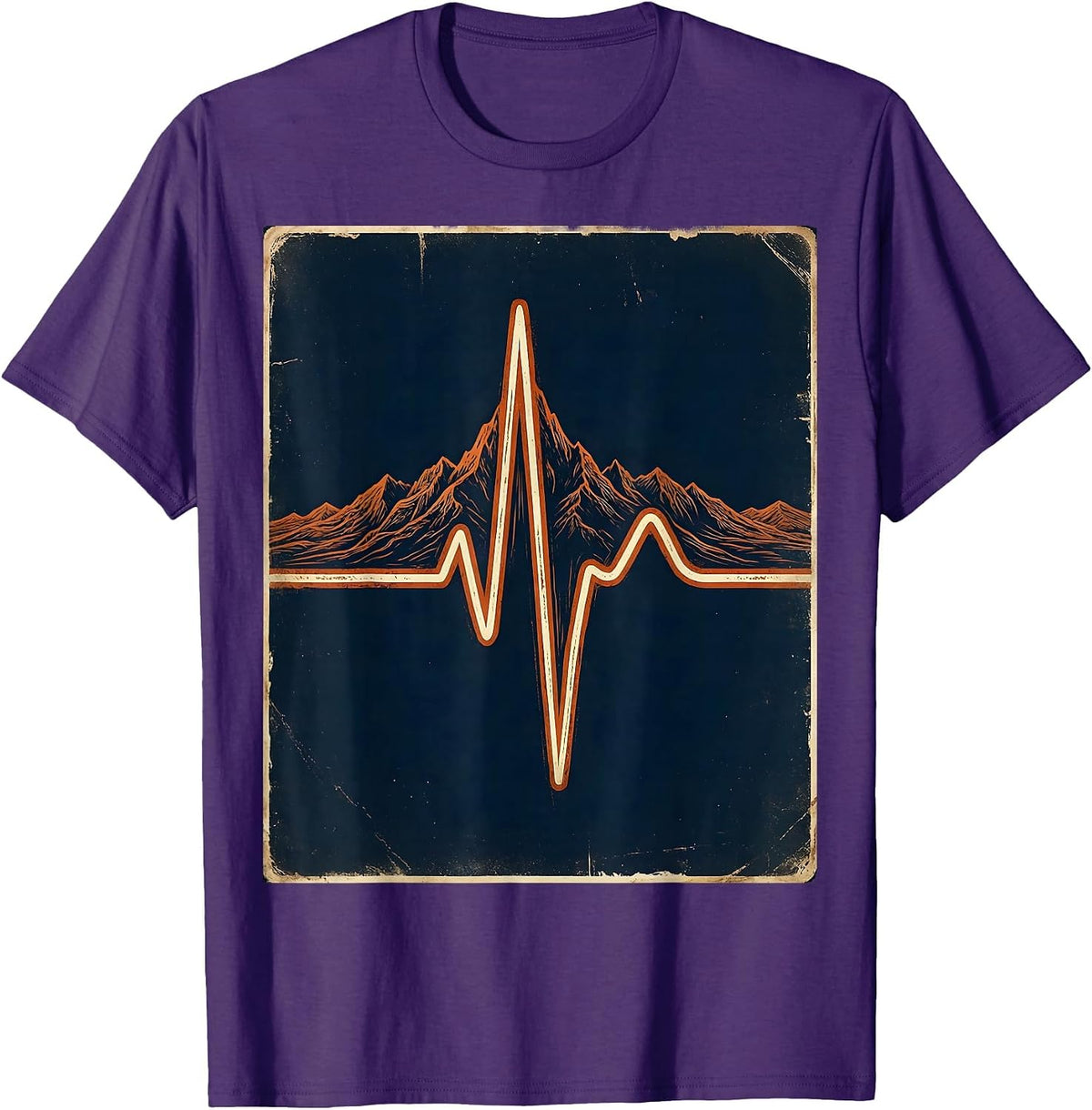 ECG Heartbeat Mountain Range Medical Assistant T-Shirt - Purple
