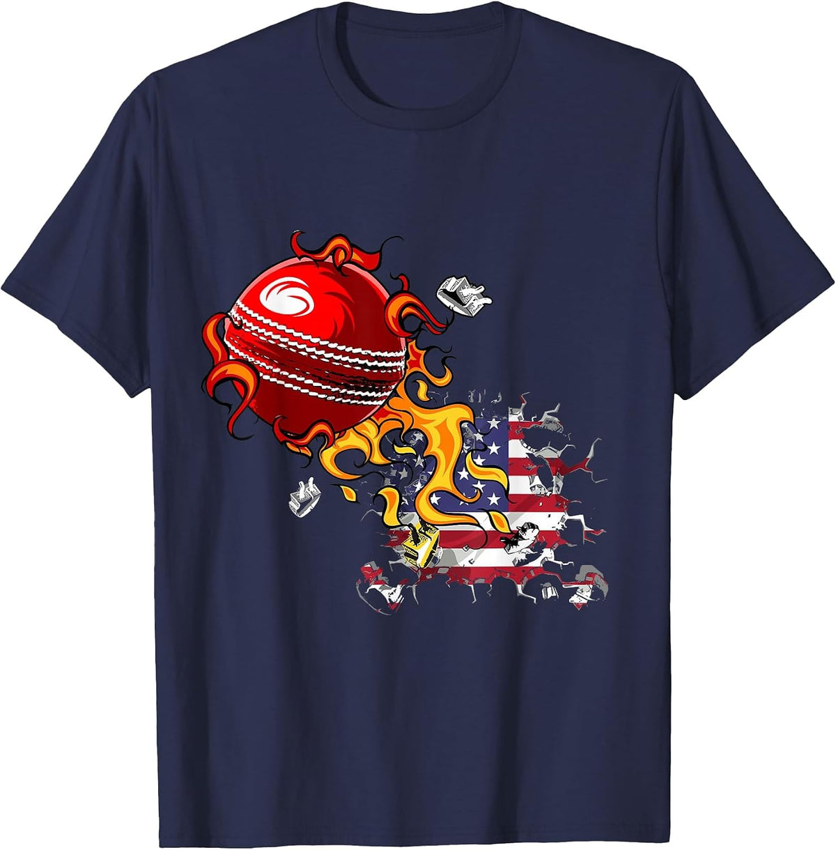 USA Cricket T-Shirt - Navy Blue