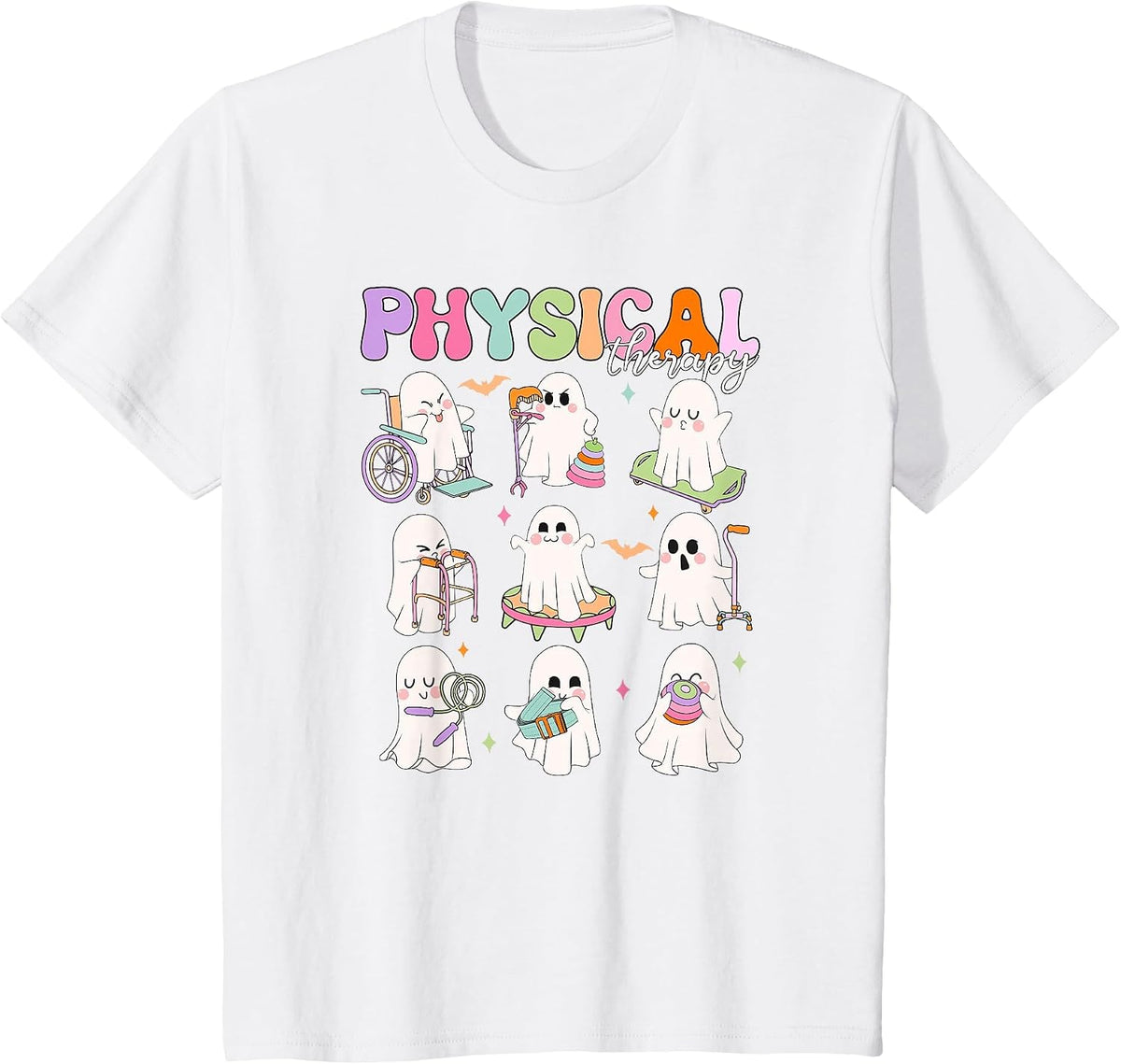 Physical Therapy Halloween Boo Ghost Spooky Season T-Shirt - White